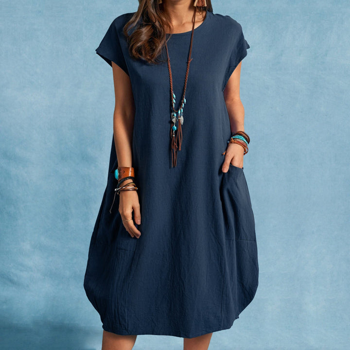 Damen luftiges Sommerkleid mit praktischen Taschen und modernem Schnitt Drune