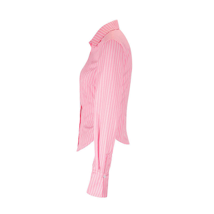 Damen Hemdbluse mit taillierter Passform und feinen Streifen Drune