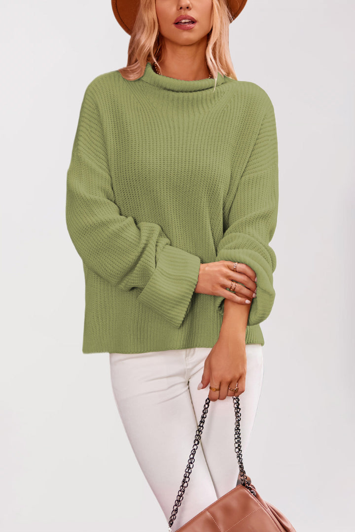 Damen Baumwoll-Pullover mit hohem Kragen Drune
