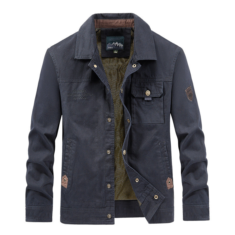 Herren nan leichte Canvas-Fieldjacke mit Brustklappe, atmungsaktivem Mesh-Innenfutter und mehreren Eingrifftaschen Drune