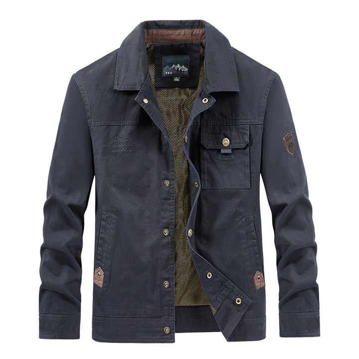 Herren nan leichte Canvas-Fieldjacke mit Brustklappe, atmungsaktivem Mesh-Innenfutter und mehreren Eingrifftaschen Drune