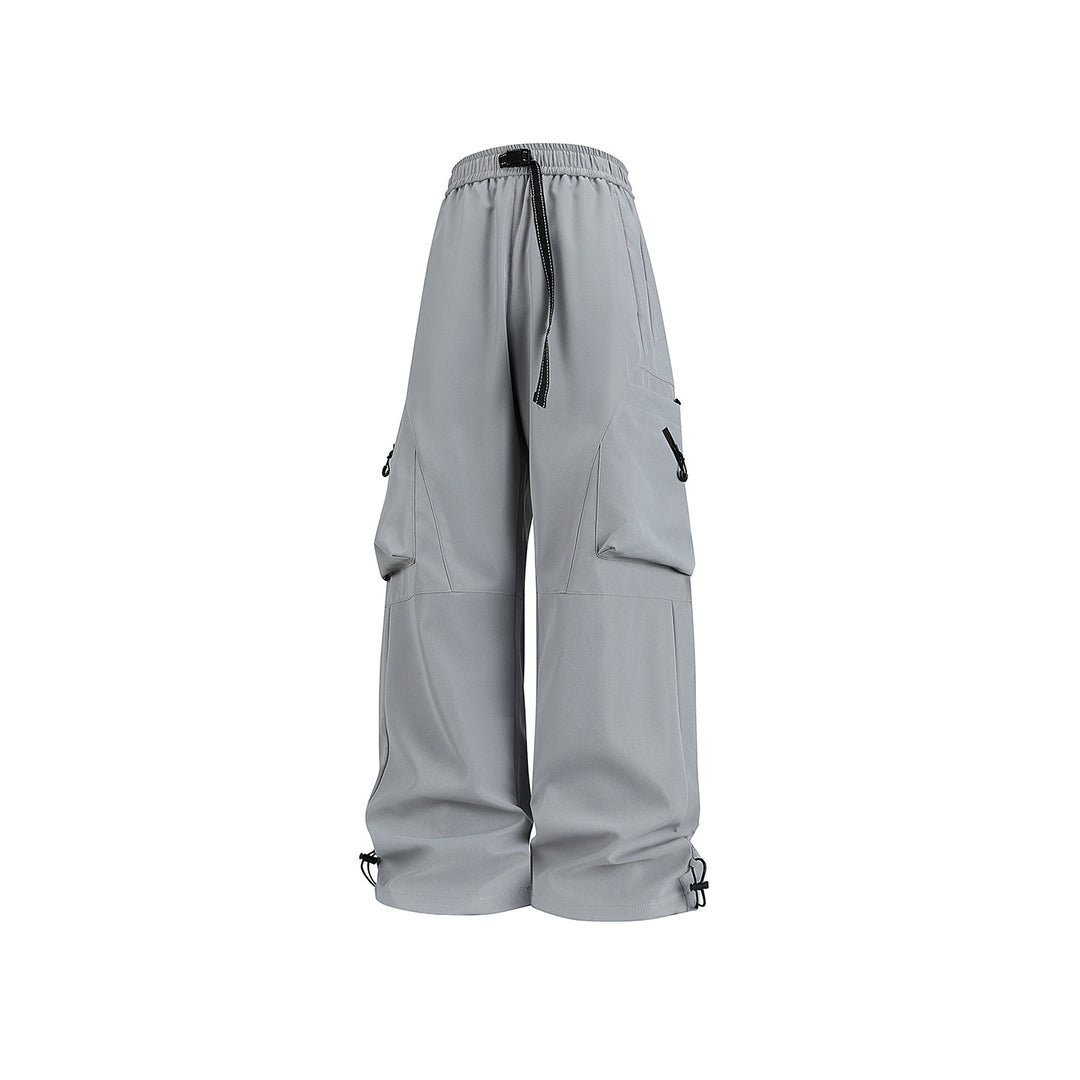 Herren Baggy-Cargo-Hose im Tech-Utility-Stil mit großvolumigen Klapptaschen, elastischem Bund und verstellbarem Kordelsaum Drune