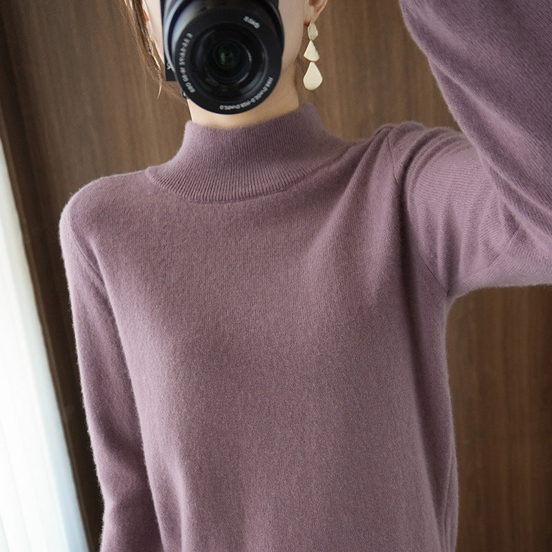 Damen Mockneck-Pullover aus flauschigem Angora-Mix mit legerer Ballonärmel-Silhouette Drune