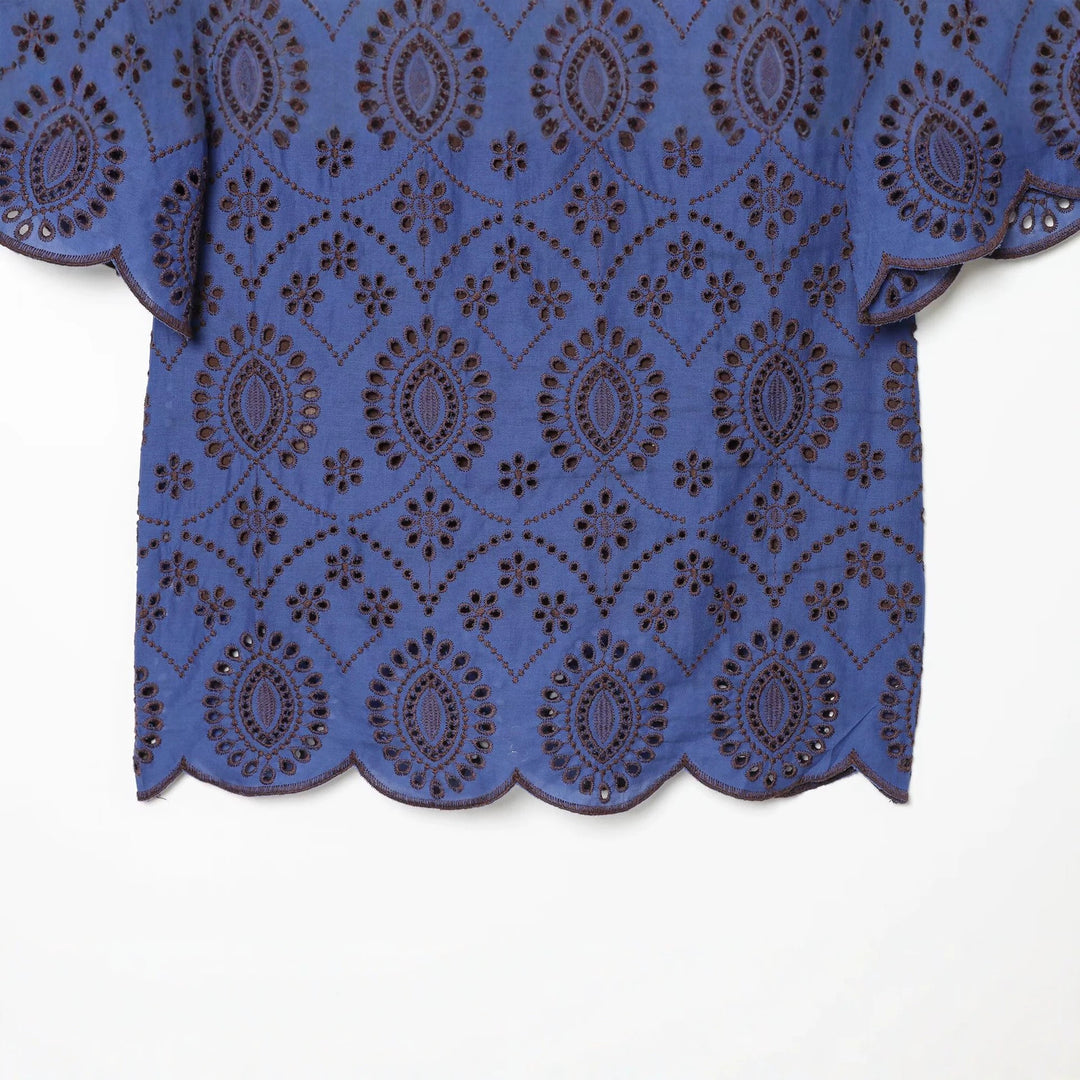 Damen Bestickte Broderie-Anglaise Tunika mit Ajour-Details Drune