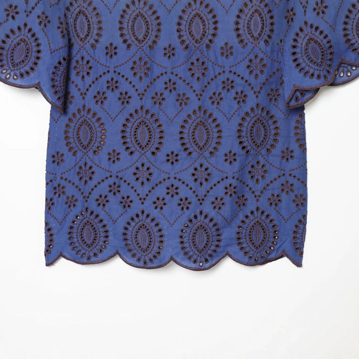 Damen Bestickte Broderie-Anglaise Tunika mit Ajour-Details Drune