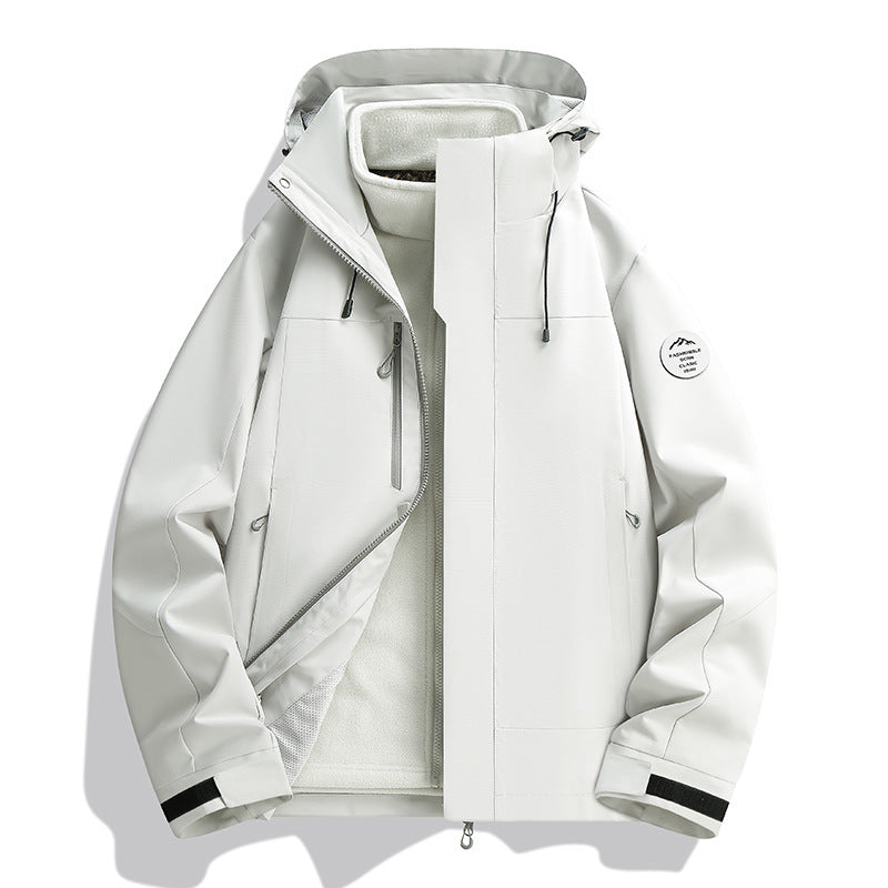 Unisex Wasserabweisende Softshelljacke mit Fleece-Innenfutter und Verstellbarer Kapuze Drune