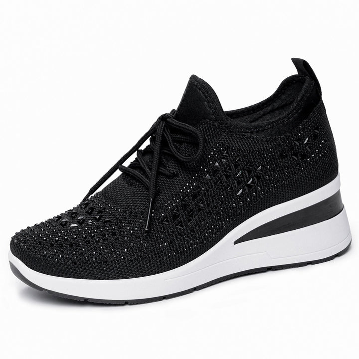 Damen Sportliche Sneakers mit Strass-Applikationen und atmungsaktivem Obermaterial Drune