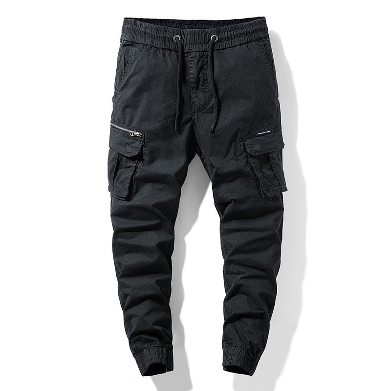 Herren Cargo-Joggerhose mit Tunnelzug, Multifachtaschen und geripptem Knöchelabschluss Drune