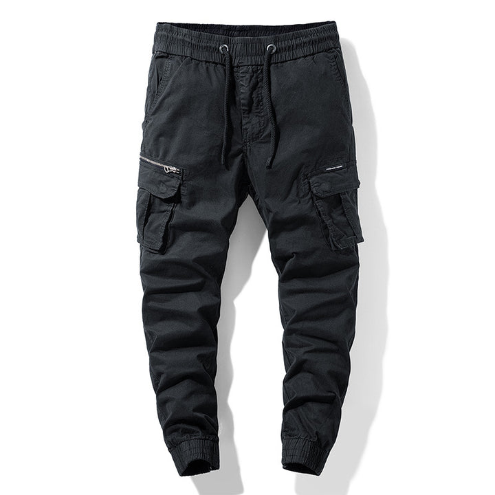 Herren Cargo-Joggerhose mit Tunnelzug, Multifachtaschen und geripptem Knöchelabschluss Drune