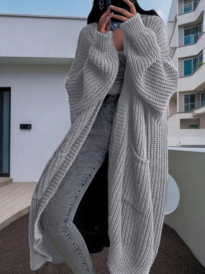 Damen Großer Strickcardigan mit offenen Ärmeln und gemütlichem Schnitt Drune