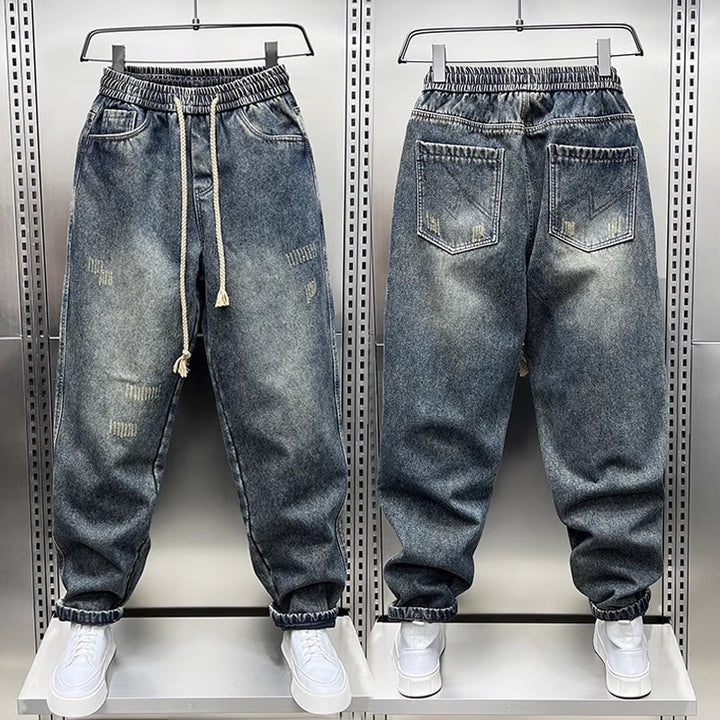 Herren Bequeme und lockere Denim-Hose Drune