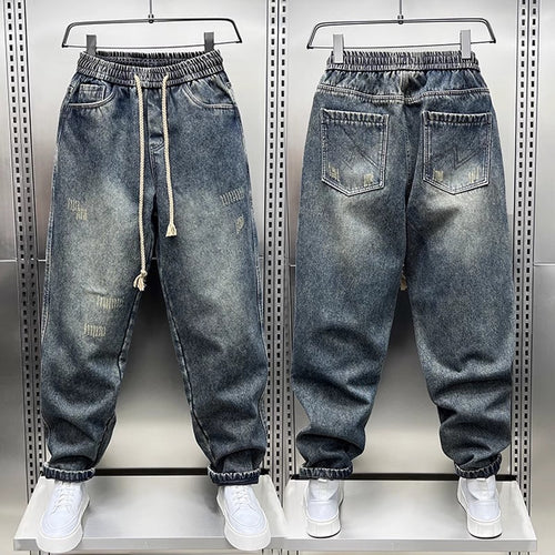 Herren Bequeme und lockere Denim-Hose Drune