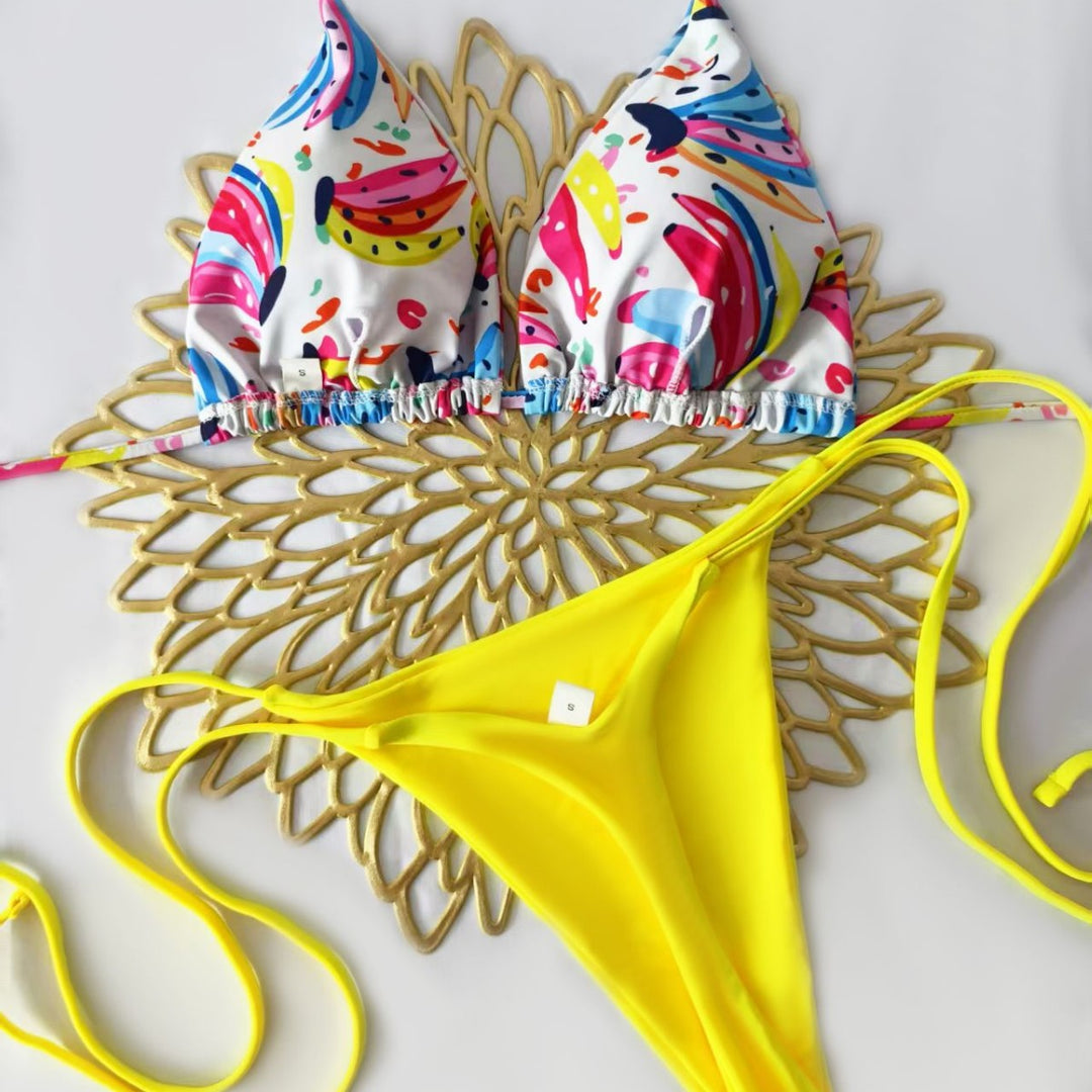 Damen Bikini-Set mit trendigem Animal-Print und modischem Schleifen-Detail Drune