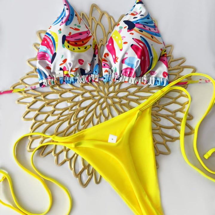 Damen Bikini-Set mit trendigem Animal-Print und modischem Schleifen-Detail Drune