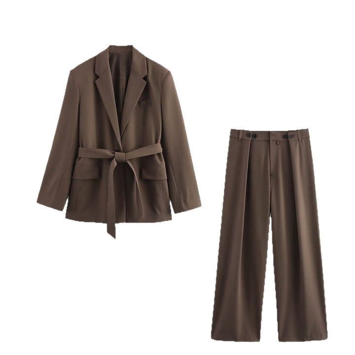 Damen Hochtaillierte Palazzohose mit frontalen Bundfalten und weitem Bein Drune