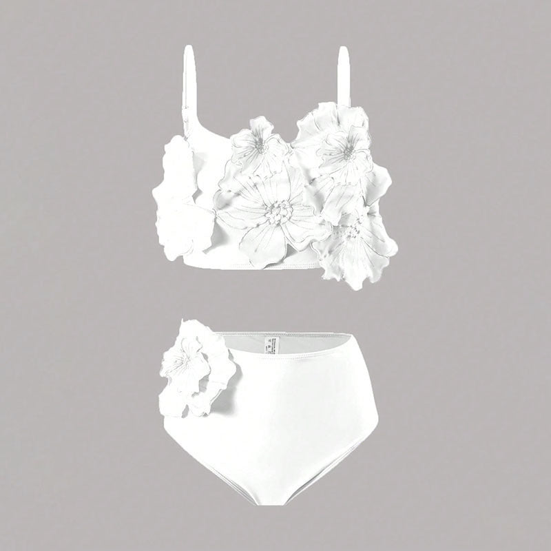 Damen Bikini-Set mit Blumenapplikationen Drune