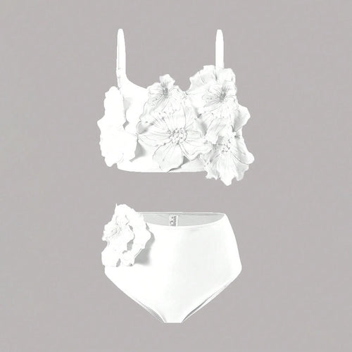 Damen Bikini-Set mit Blumenapplikationen Drune