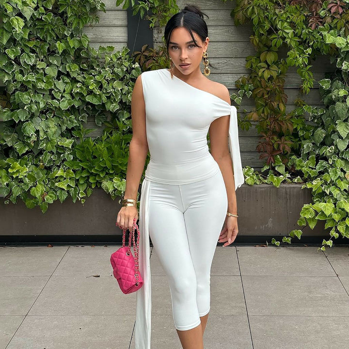 Damen Einseitiger Jumpsuit mit exklusiven Drapierungen Drune