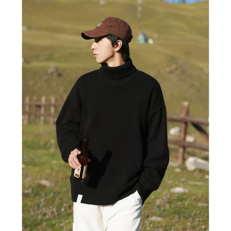 Damen Oversize-Rollkragenpullover aus weichem Baumwollmix mit gerippten Bündchen und verlängertem Saum Drune