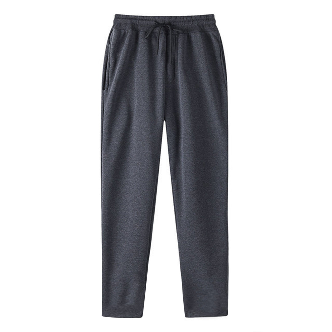 Herren nan geradlinige Sweatpants aus melierter Baumwollmischung mit elastischem Bund Kordelzug und Seitentaschen Drune