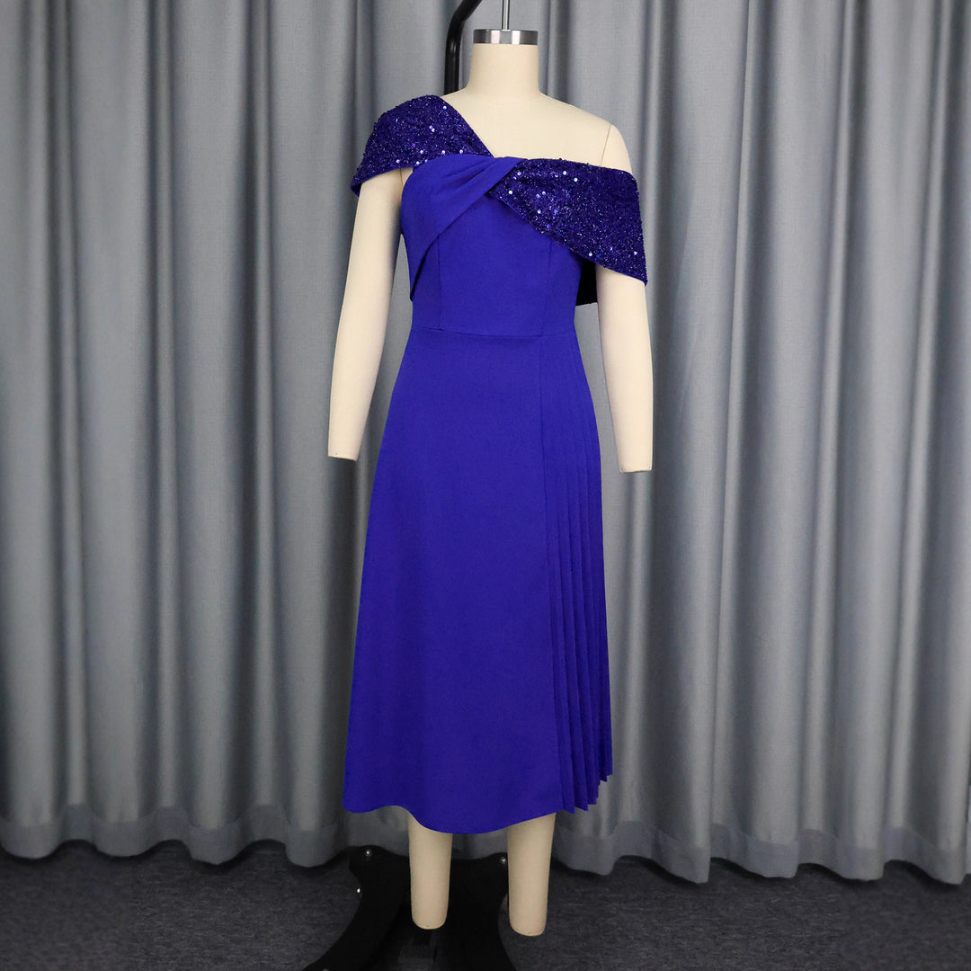 Damen Elegantes Abendkleid mit schimmerndem Oberteil Drune