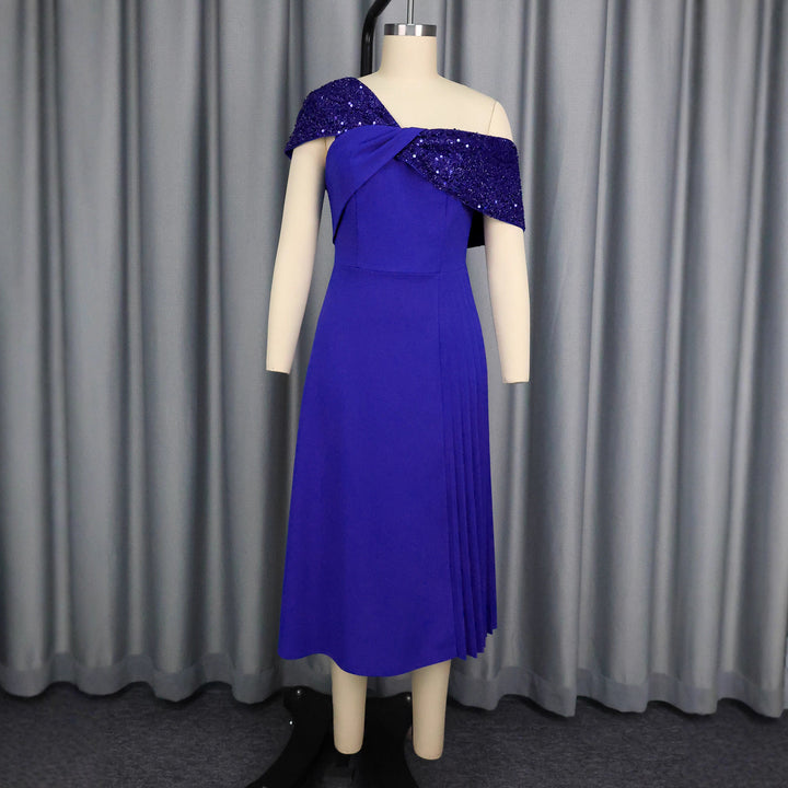 Damen Elegantes Abendkleid mit schimmerndem Oberteil Drune