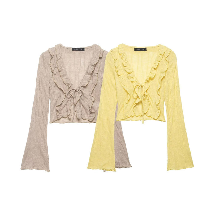 Damenoberteil mit Rüschendetails und tailliertem Schnitt Drune