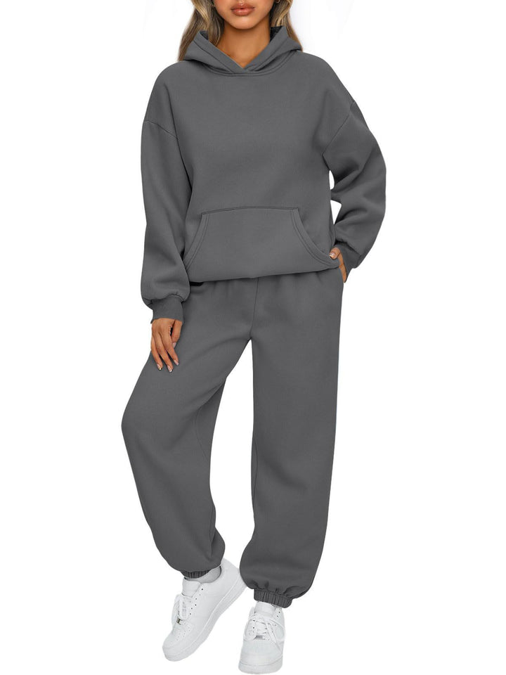 Damen nan gemütliches Oversize Hoodie und Jogginghose Set aus weicher Baumwollmischung Drune