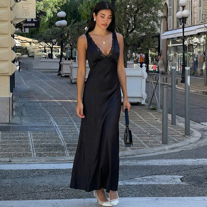 Damen Elegantes Nachthemd mit Spitzendetails Drune