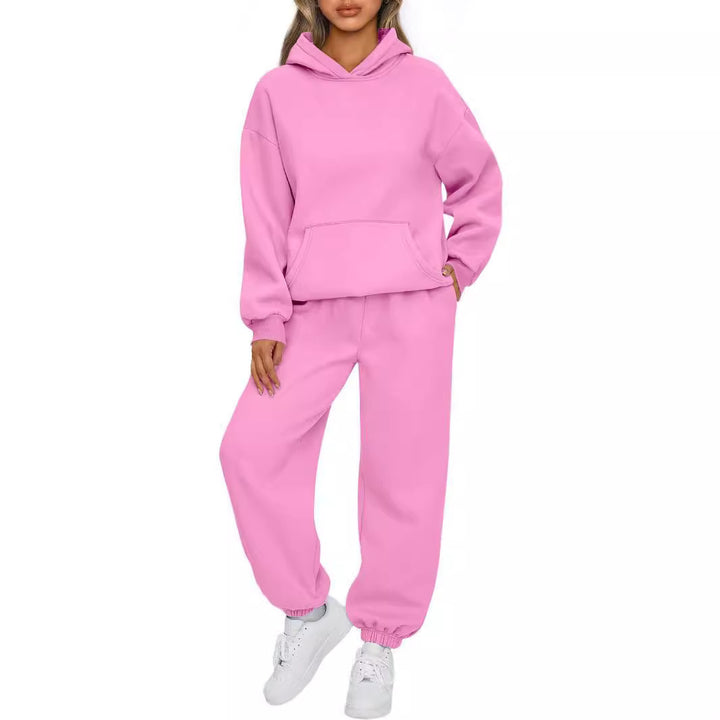 Damen nan Oversized Hoodie- und Jogginghose-Set aus weicher Baumwollmischung Drune