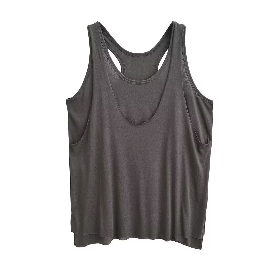 Damen sportliches Tanktop mit asymmetrischem Rückendesign Drune