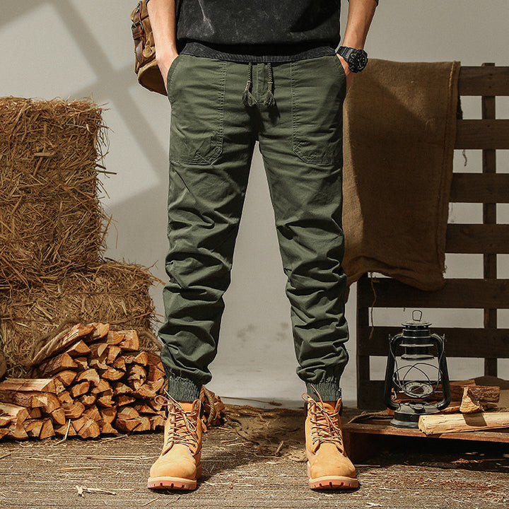Herren Canvas‑Cargo‑Jogginghose mit elastischem Bund und Bündchen Drune