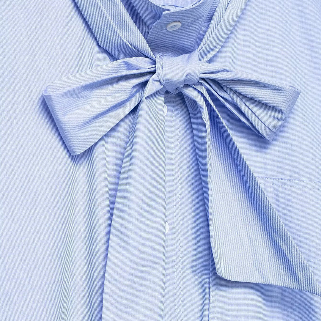 Damen Bluse mit Schleifenkragen und oversized Boxy‑Schnitt Drune