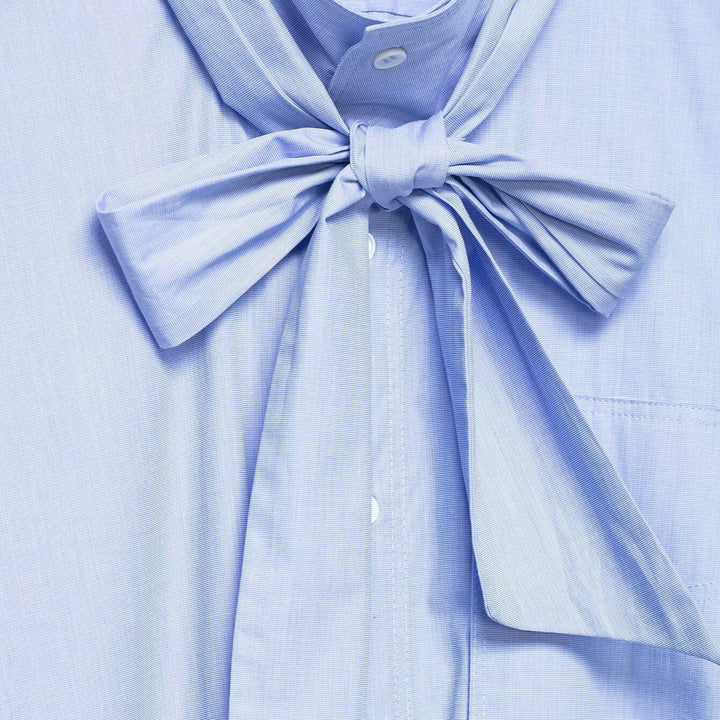 Damen Bluse mit Schleifenkragen und oversized Boxy‑Schnitt Drune