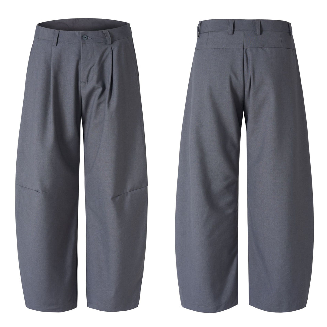 Herren Ultraweite Bügelfalten-Hose mit tiefem Schritt und fließender Twill-Qualität Drune