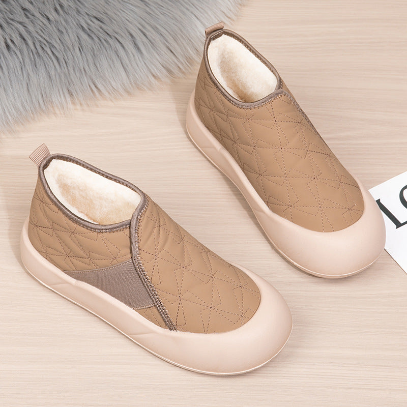 Damen Gemütliche Fleece gefütterte Slip-On Schuhe Drune