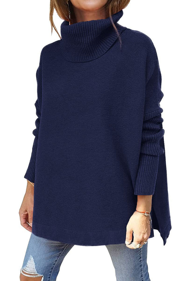 Damen komfortabler Rollkragenpullover mit weichem Strickmuster Drune
