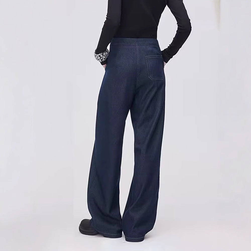 Damen Modische Jeans mit weitem Schnitt und hohem Bund Drune