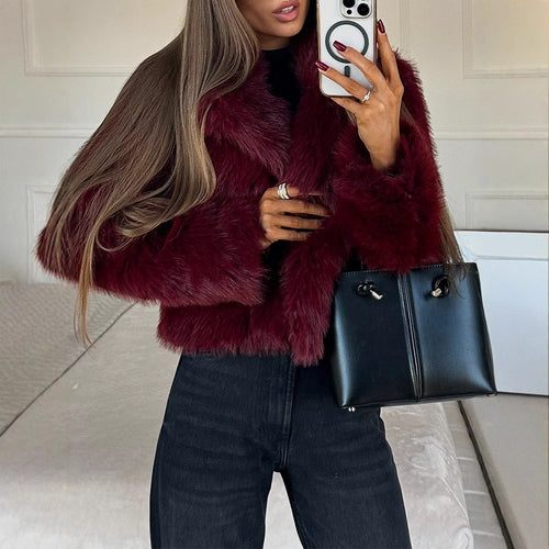 Damen Kunstpelzjacke im eleganten Oversized-Stil Drune