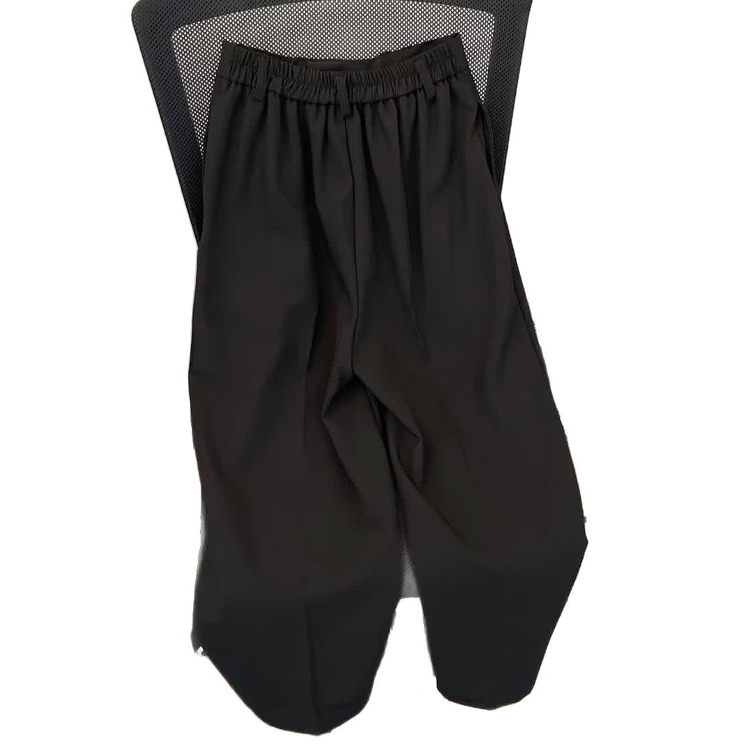Damen elegante High-Waist Hose mit Falten und weitem Bein Drune