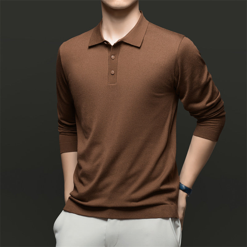 Herren Langarm-Polohemd aus atmungsaktivem Material mit komfortabler Passform Drune