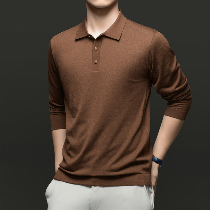 Herren Langarm-Polohemd aus atmungsaktivem Material mit komfortabler Passform Drune