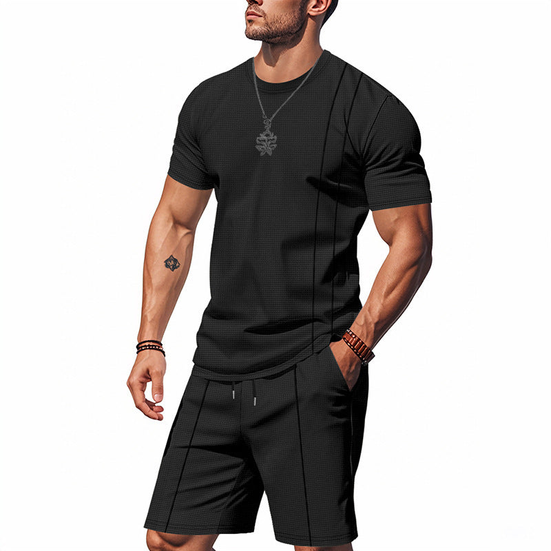Herren Sportliches Kurzarm- und Shorts-Set aus atmungsaktivem Material Drune