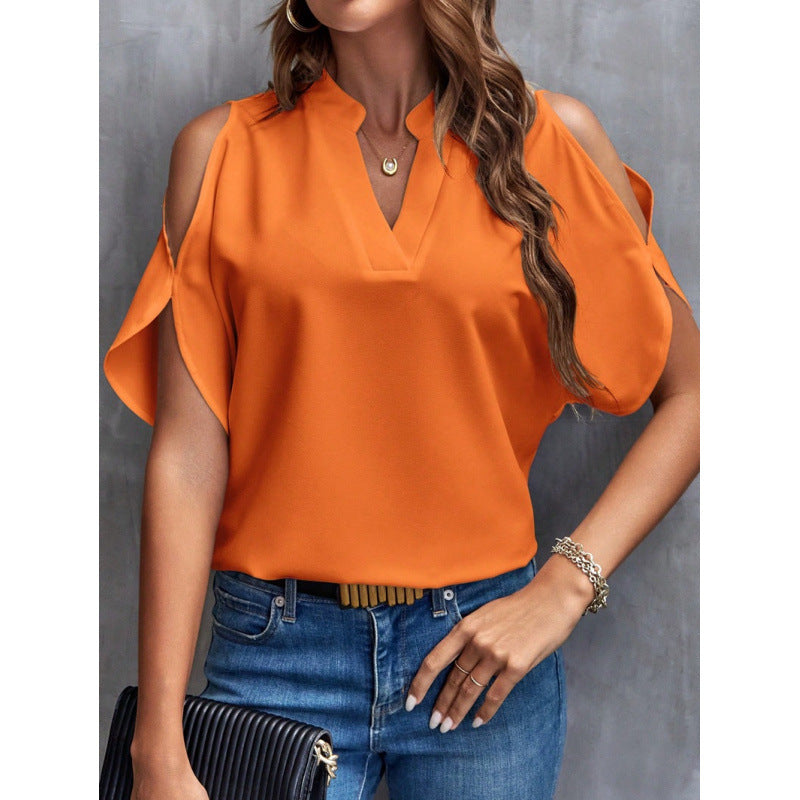 Damen Cold Shoulder Bluse Drune
