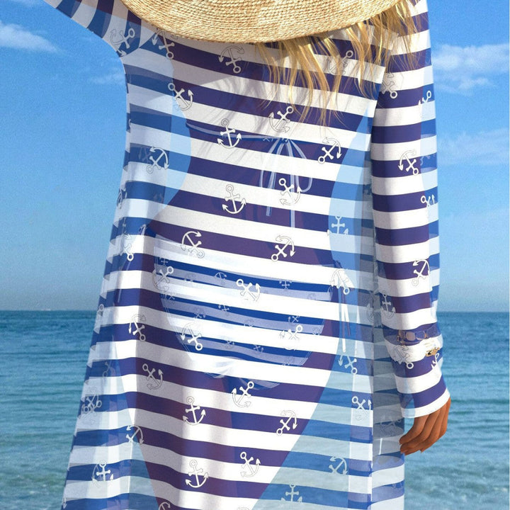 Damen Bikini-Set mit gepolstertem Bustier-Oberteil und elegantem Chiffon-Cover-Up Drune