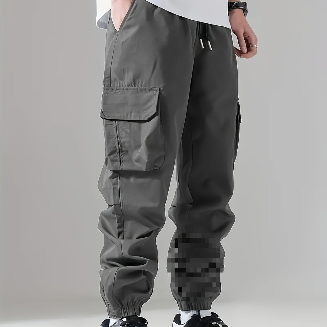 Herren Cargo-Jogginghose mit Kordelzug, Mehrfachtaschen & elastischen Bündchen Drune