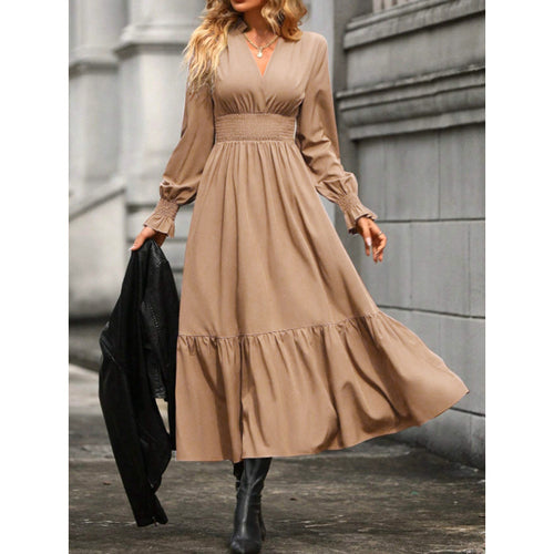Damen Maxikleid mit schwingendem Rock und elastischem Tailleneinsatz Drune