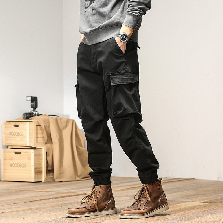 Herren Military-inspirierte Relaxed-Cargo-Jogger aus Ripstop-Baumwolle mit aufgesetzten Klappentaschen Drune