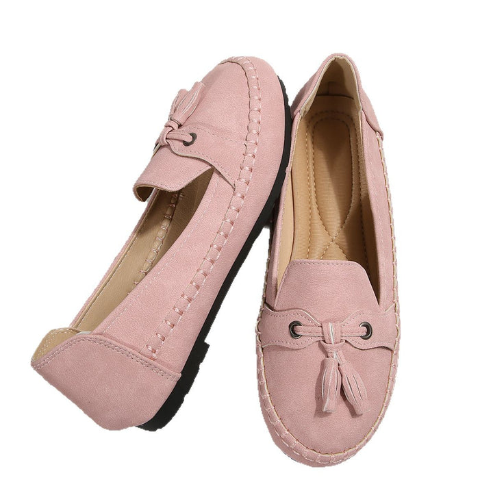 Damen bequeme Slipper mit dekorativem Bogen Drune
