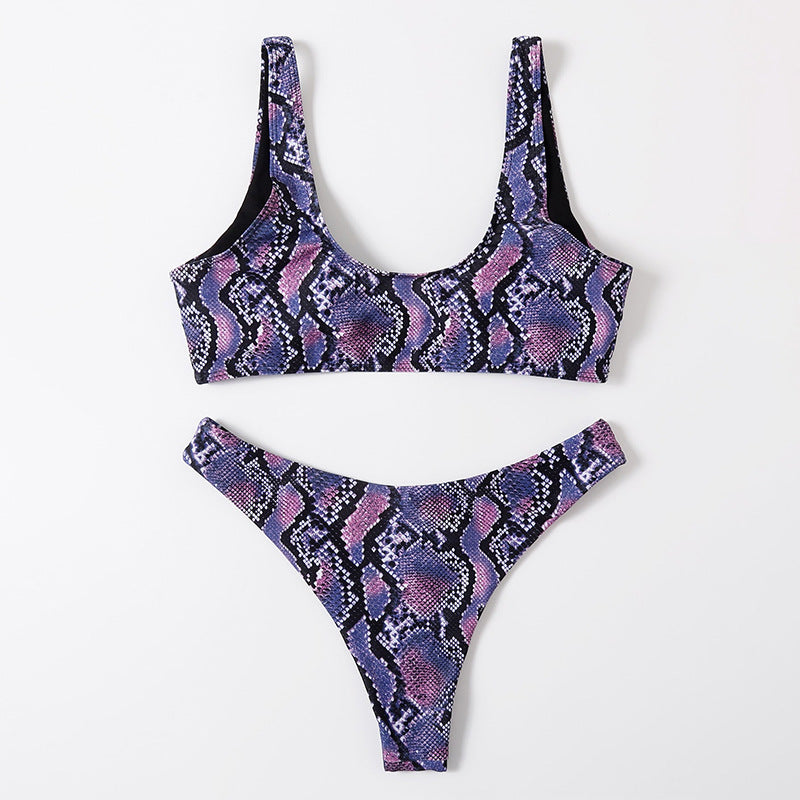 Damen Triangel-Bikini-Set mit trendigem Schlangenprint Drune